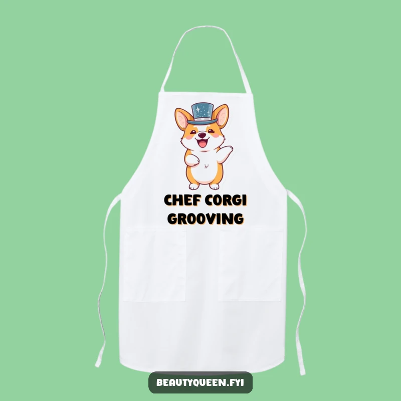 Funny Corgi Chef Apron: Playful Dog Kitchen Accessory, Humorous Gift