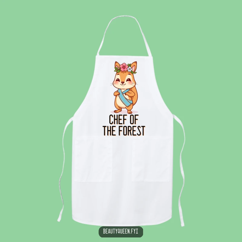 Funny Squirrel Flower Crown Apron: Confident Strutter, Kitchen Fun & Hilarious Chef Gift