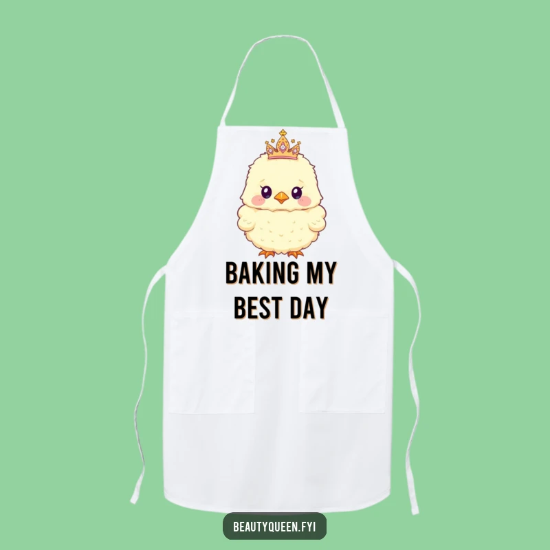 Funny Apron: Chick Wears Sparkly Tiara, Cook with Cute Flair, Funny Gift!