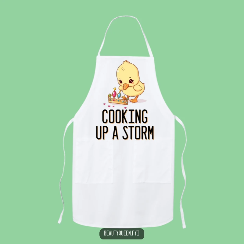 Funny Apron: Duckling Finds Tiara, Cook with Cuteness, Funny Gift!