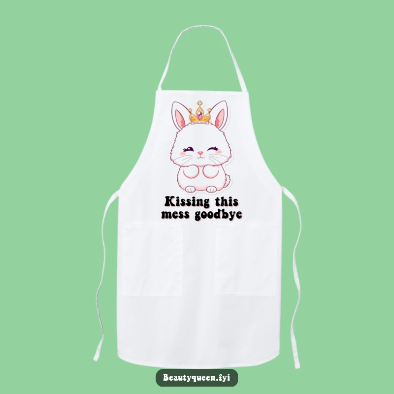 Funny Bunny Princess Apron: Kitchen Tiara Kiss, Hilarious Cooking Gift
