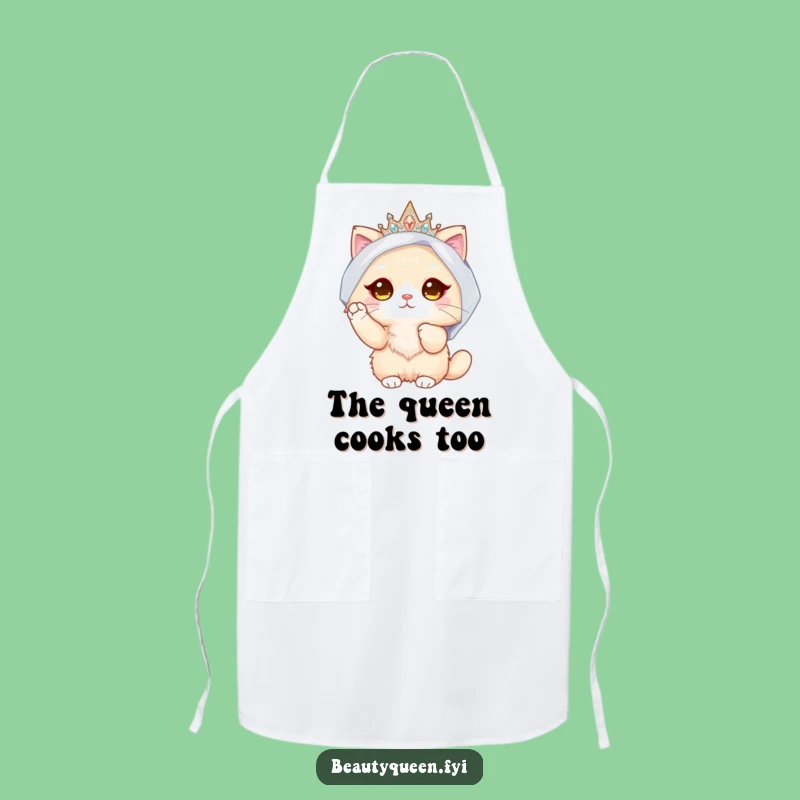 Funny Fluffy Cat Bride Apron: Hilarious Kitchen Wear for the Queen, Gift Idea!