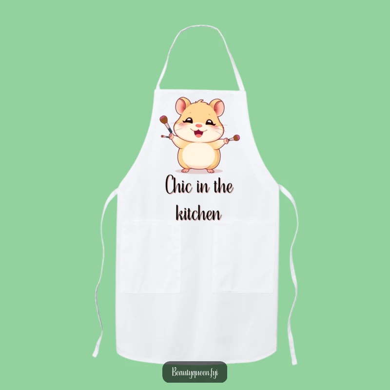 Funny Hamster Makeup Artist Apron - Hilarious Kitchen and Craft Gift