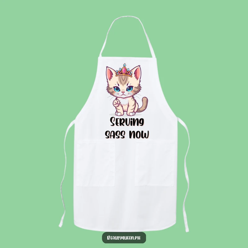 Funny Kitten Runway Apron: Jeweled & Fierce, Perfect Funny Gift