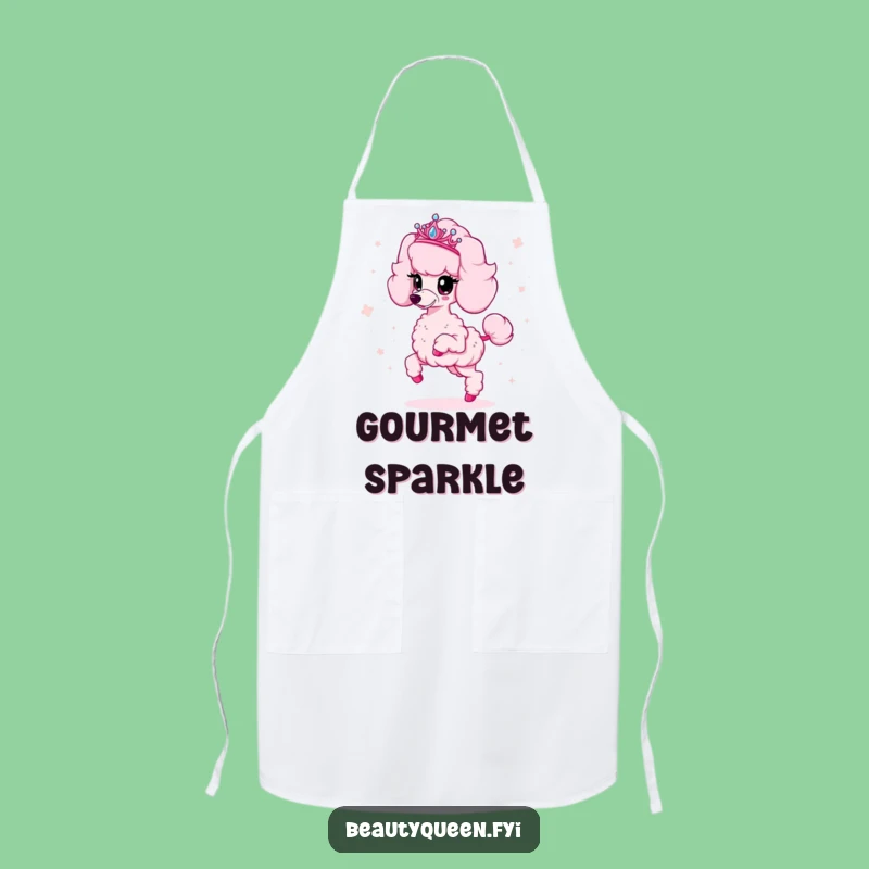 Funny Poodle Apron: Sparkly Chef's Wear for Glam Cooking