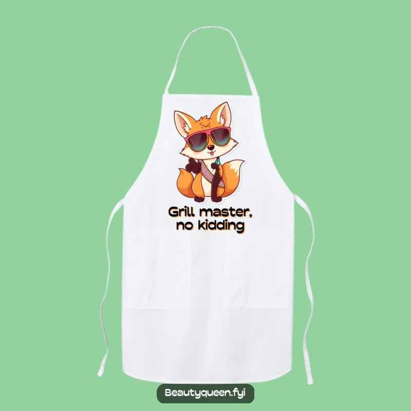 Funny Fox Sunglasses Apron - Sassy Chef Animal Kitchen Wear - Hilarious Cooking Gift