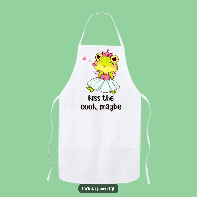 Funny Princess Frog Kiss Apron: Chef's Delightful & Humorous Fairy Tale Kitchenware Gift
