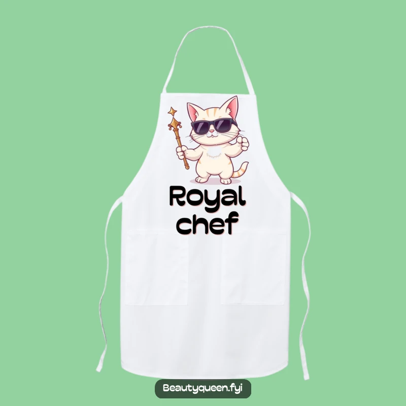 Funny Cat Apron: Cool Sunglasses Chef's Wear for Regal Cooking