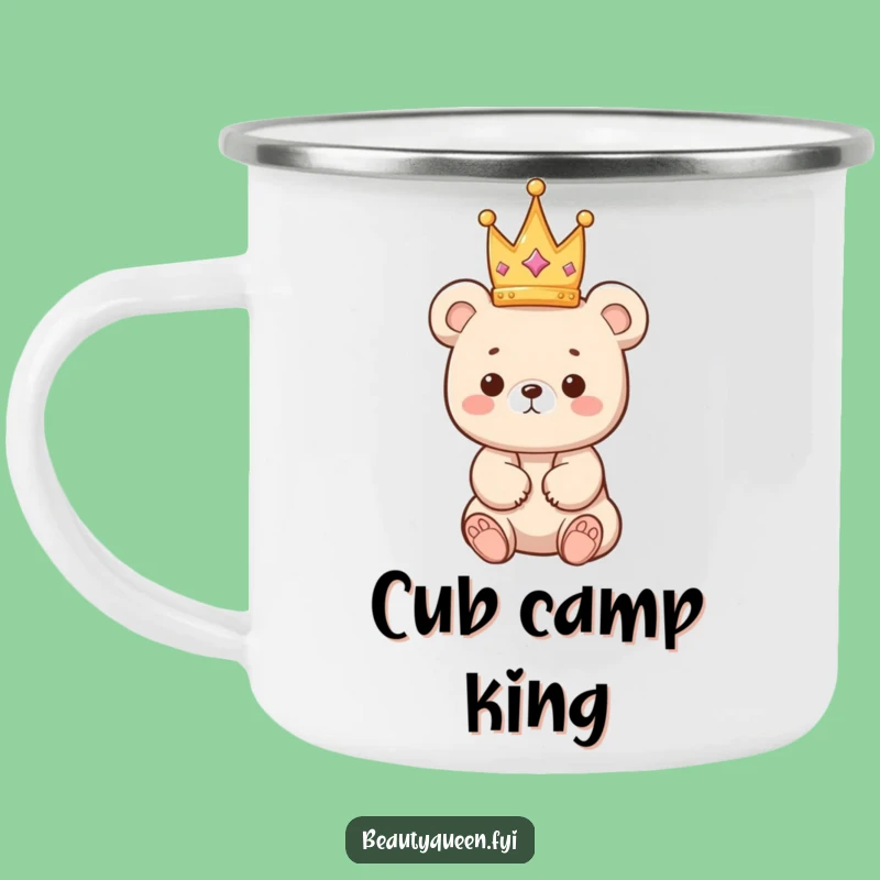 Funny Bear Camping Mug: Durable Cute Crown Cup for Adventures