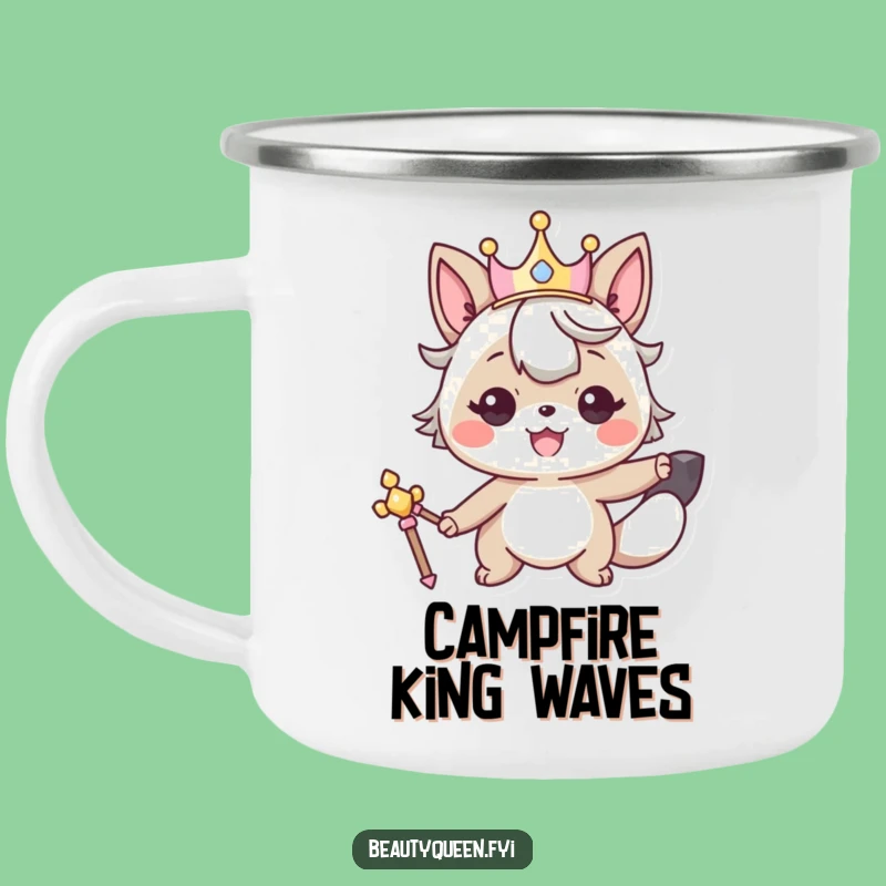 Funny Adventure Animal King Camping Mug - Smiling Regal Outdoors