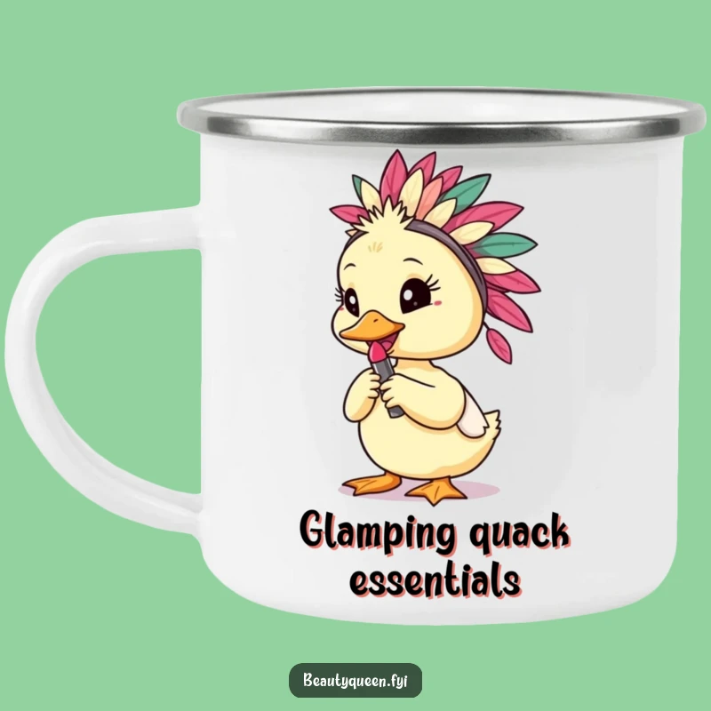 Funny Duckling Adventure Mug: Portable Humorous Lipstick Bird Camp Cup Gift