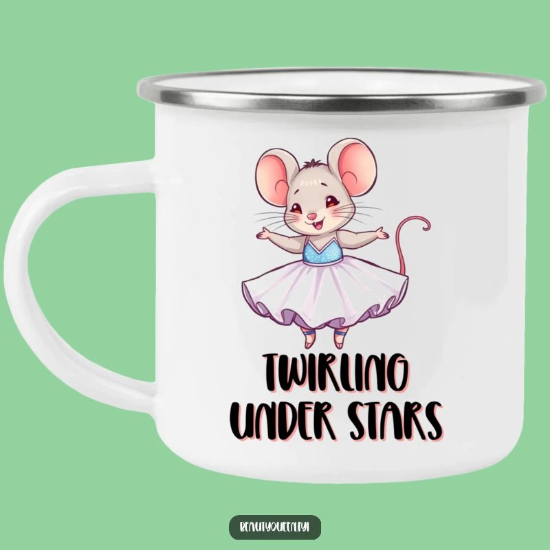 Funny Mouse Camping Mug: Tiny Dancer, Dazzling Gown, Whimsical Outdoor Gift
