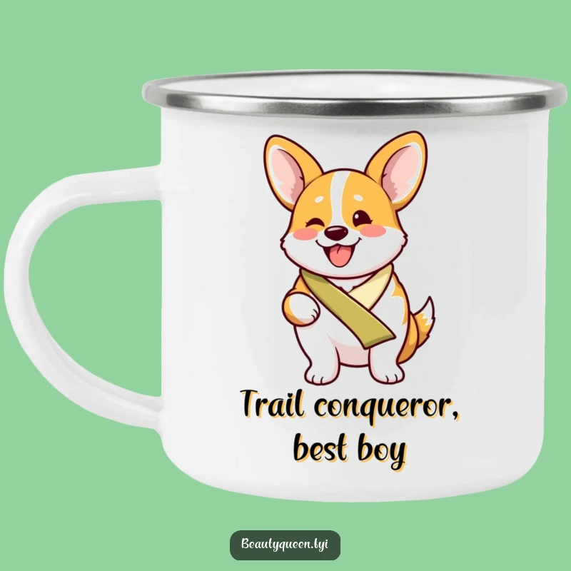 Funny Proud Corgi Camping Mug: Outdoor Excited Sash Corgi Cup, Perfect Gift!