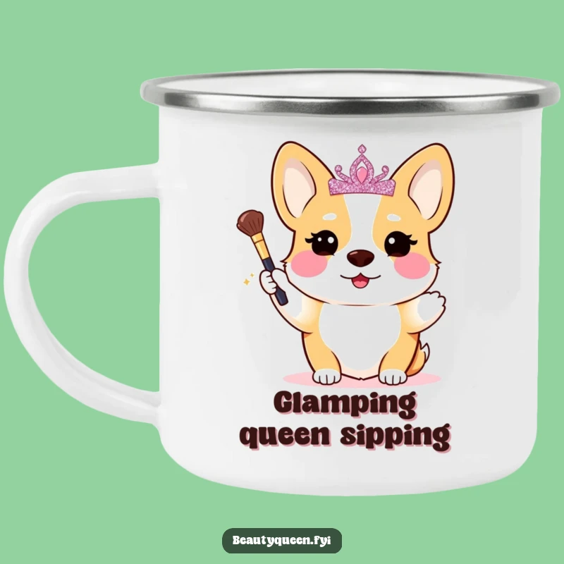 Funny Corgi Camping Mug: Royal Blushing Dog Adventure Cup Gift