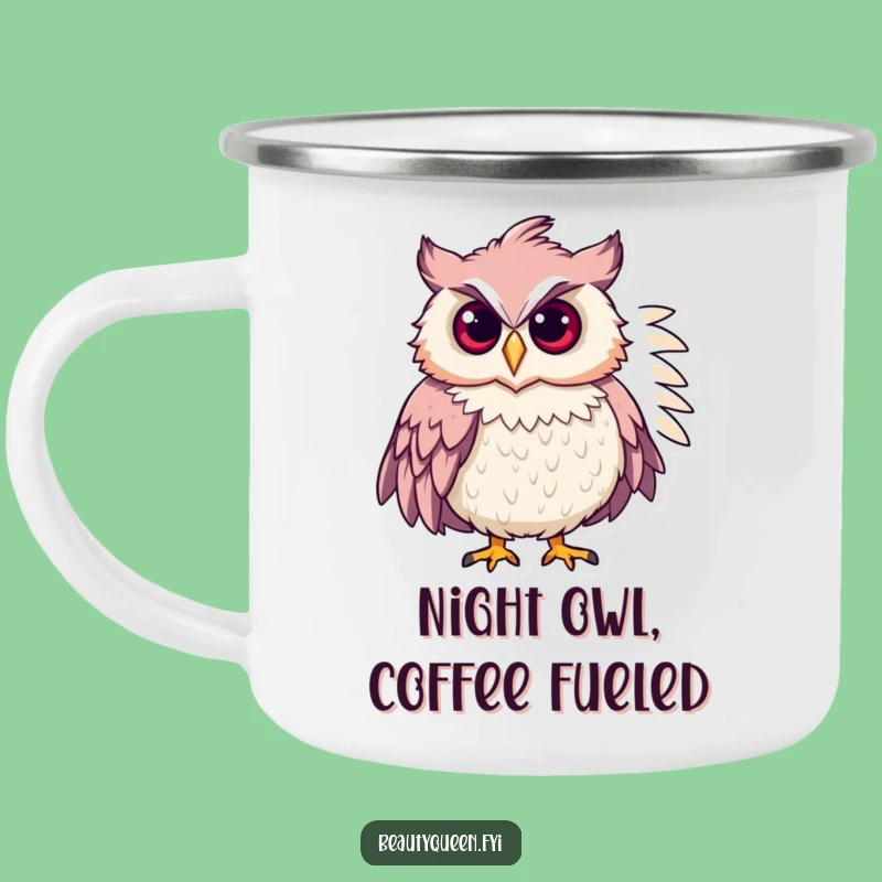 Funny Chic Owl Camping Mug: Outdoor Feathered Boa Fashionista Owl Cup, Perfect Gift!