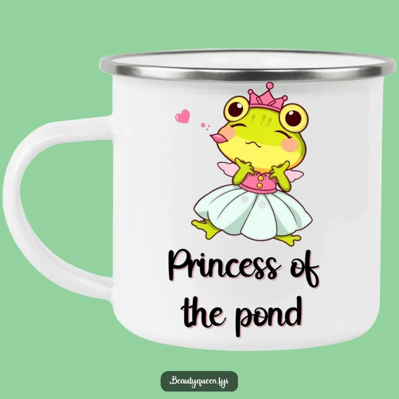 Funny Princess Frog Kiss Camping Mug: Adventure-Ready & Humorous Fairy Tale Mug Gift