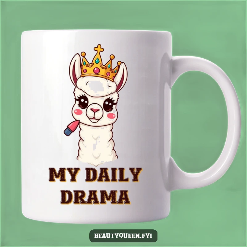 Funny Llama Queen Mug: Playful Royal Lipstick Pose Gift