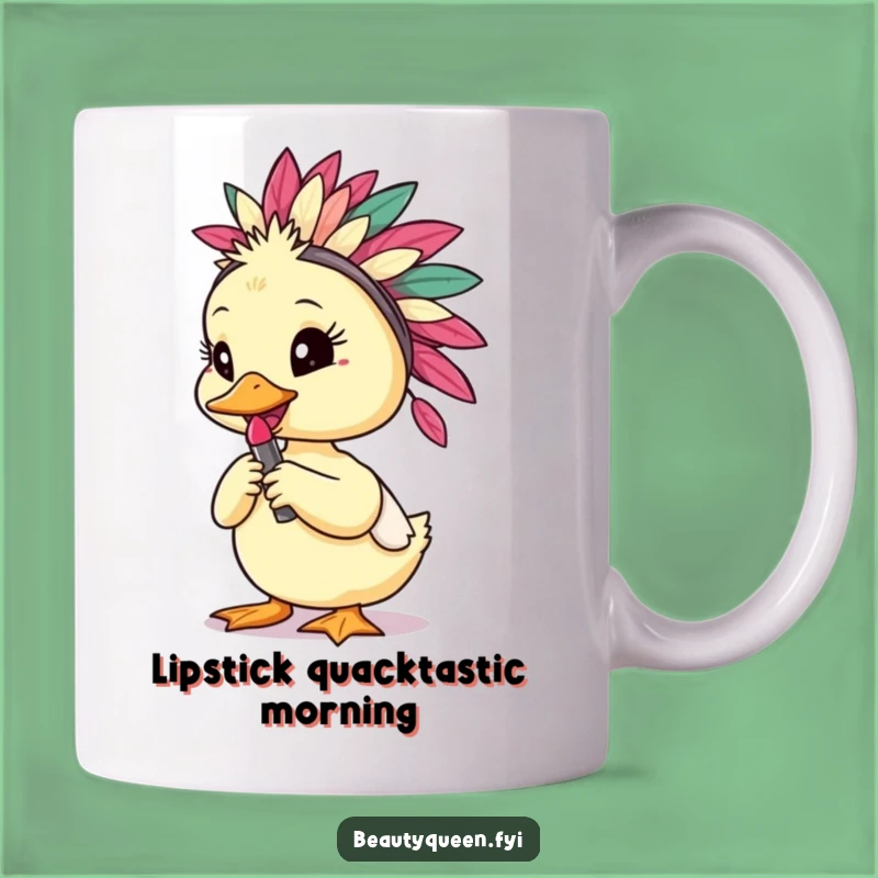Funny Duckling Makeup Mug: Adorable Tiny Bird Fashion Gift for Her