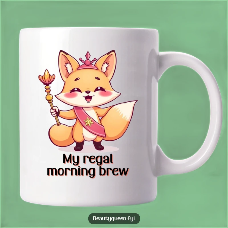 Funny Giggling Fox Scepter Mug: Hilarious Royal Animal Design for a Perfect Funny Gift