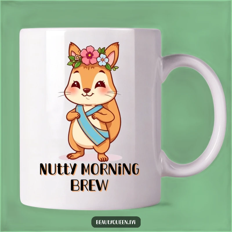 Funny Squirrel Flower Crown Mug: Confident Strutter, Playful & Hilarious Gift Cup