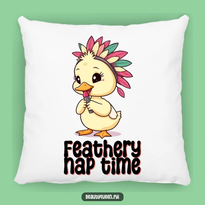 Cozy Funny Duckling Pillow: Soft & Humorous Lipstick Bird Decor Gift