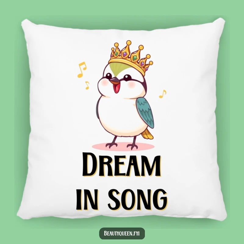 Funny Chickadee Royal Pillow: Cozy Singing Bird Cushion Gift