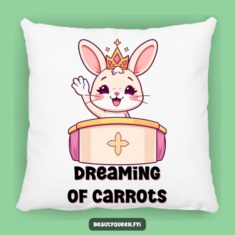 Funny Bunny Queen Pillow: Sparkly & Cozy, Perfect Funny Gift Accent