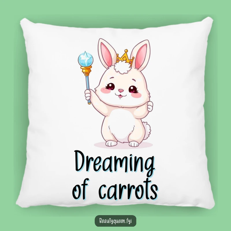 Funny Bunny Tiara Scepter Pillow: Cozy Magic for Your Living Space