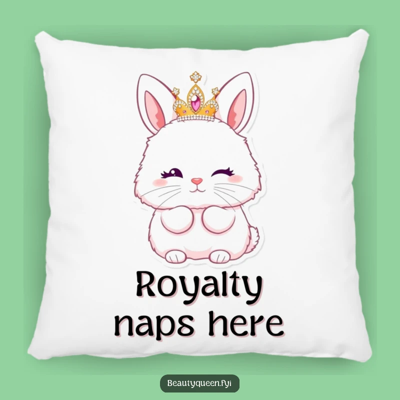 Funny Bunny Princess Pillow: Soft Tiara Kiss Cushion, Hilarious Home Decor