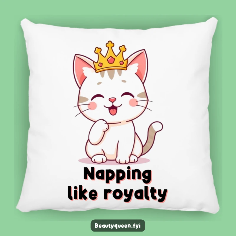 Funny Crowned Cat Pillow: Cozy Comfort withRoyal Dignity