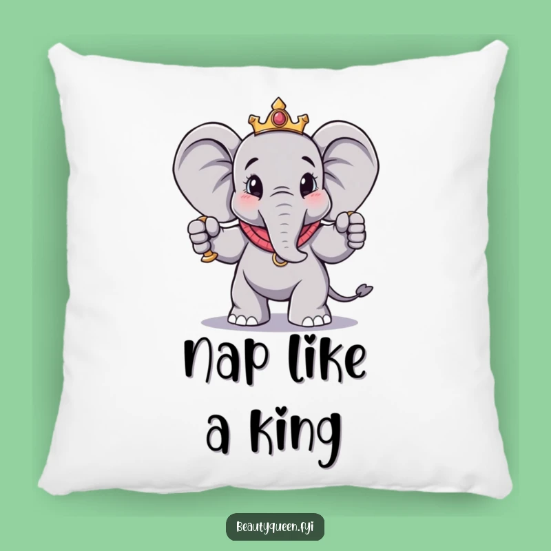 Funny Elephant Pose Pillow: Royal Scepter Comfort Gift for Majestic Relaxation