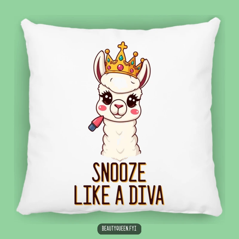 Funny Llama Queen Pillow: Cozy Sassy Royal Pose Cushion Gift