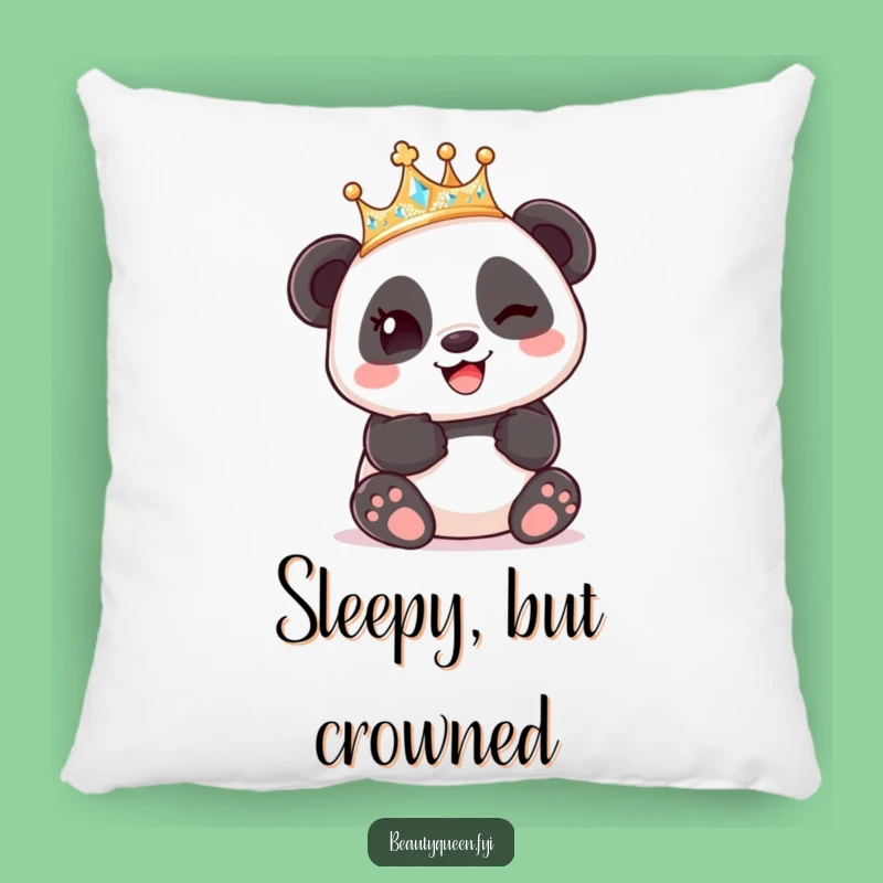 Funny Panda King Crown Pillow: Cozy & Cute Panda Accent Pillow Gift