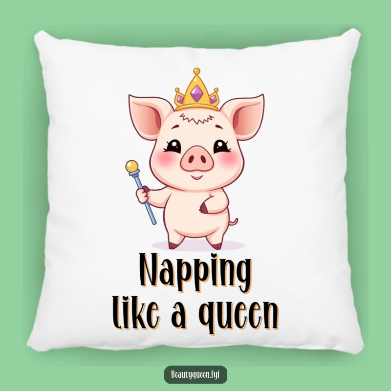 Funny Piglet Tiara Pillow: Cozy Elegant Porker, Soft & Hilarious Home Decor Gift