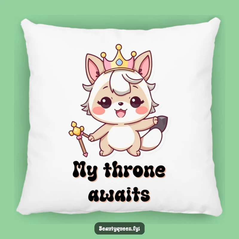 Funny Plush Animal King Pillow - Smiling Character Royal Accent