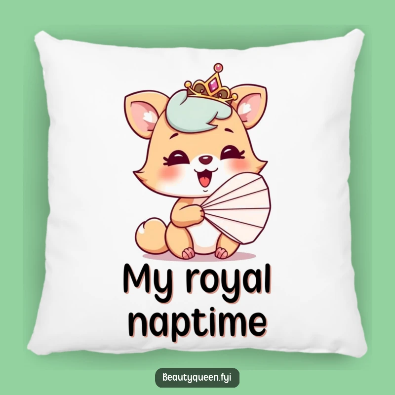 Funny Pillow: Playful animal tiara fan giggles, cozy comfort for humor fans