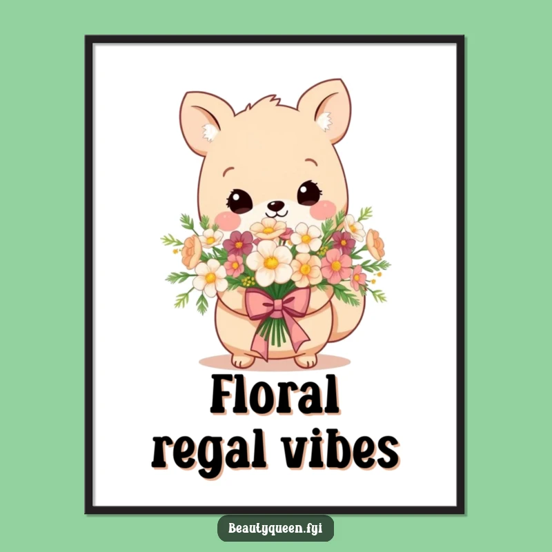 Funny Digital Flower Animal Art Print - Regal Wall Decor