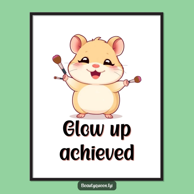 Funny Hamster Makeup Artist Digital Art - Hilarious Decor for Your Space