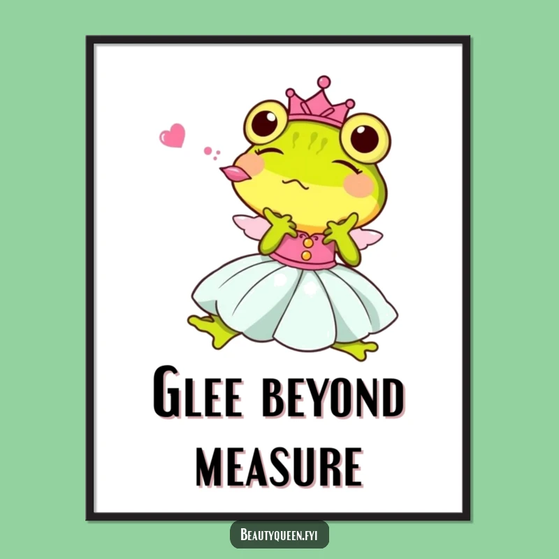 Funny Princess Frog Kiss Digital Print: Instant Fairy Tale Whimsy & Humor Art Gift