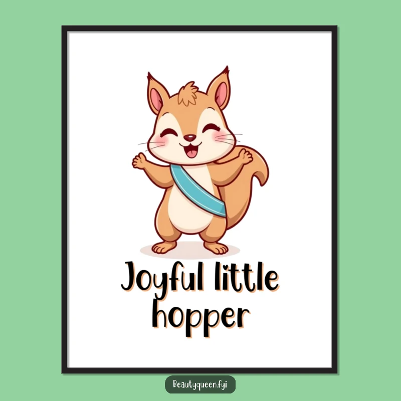 Funny Squirrel Dance Digital Art: Energetic Nutty Dancer Wall Decor Funny Gift