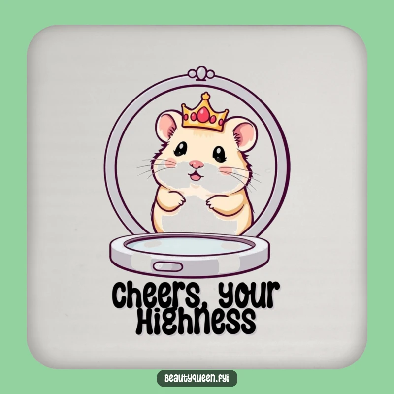 Funny Hamster Queen Coaster: Royal Protection for Drinks, a Hilarious Funny Gift
