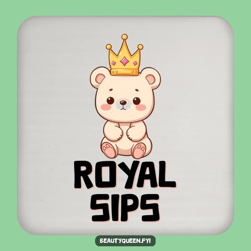 Funny Bear Coaster Set: Cute Crown Balancing Drink Protection