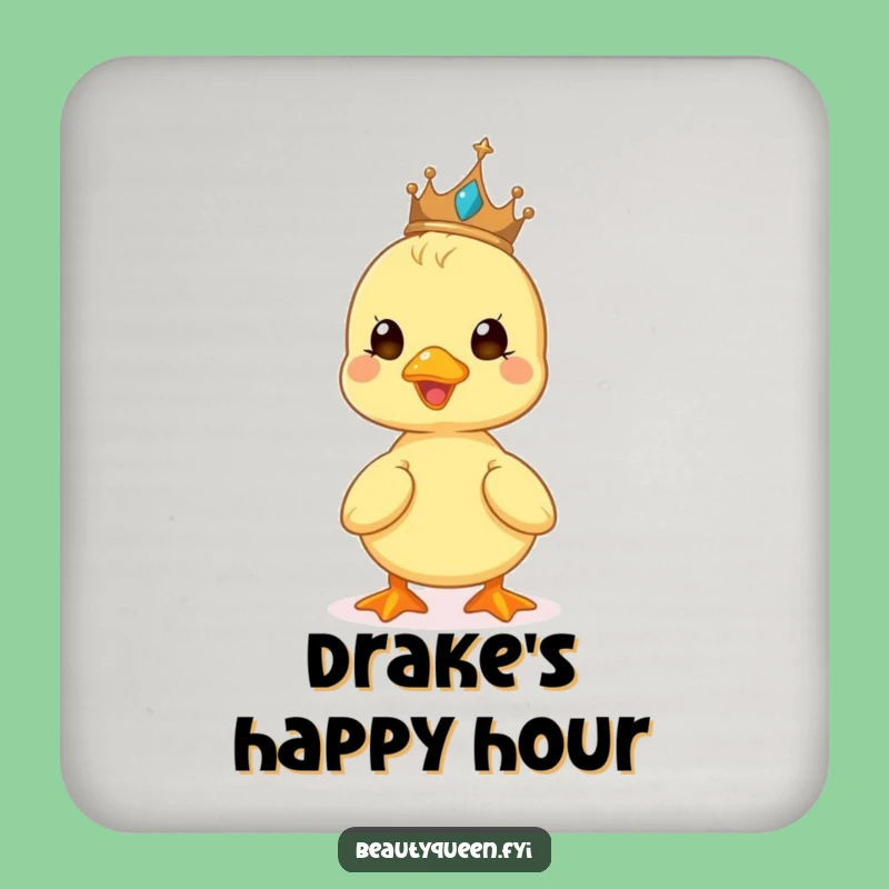 Funny Duckling Tiara Coaster: Beaming Drink Protection - Housewarming Gift
