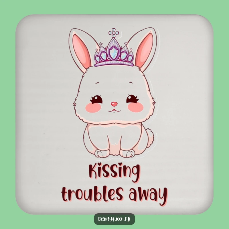 Funny Rabbit Tiara Coaster: Cute Fluffy Kissing Protection, Stylish & Hilarious Gift