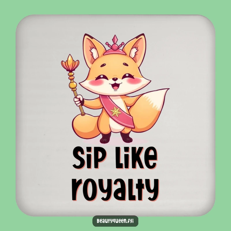 Funny Giggling Fox Coaster: Royal Protection for Drinks, a Hilarious Funny Gift