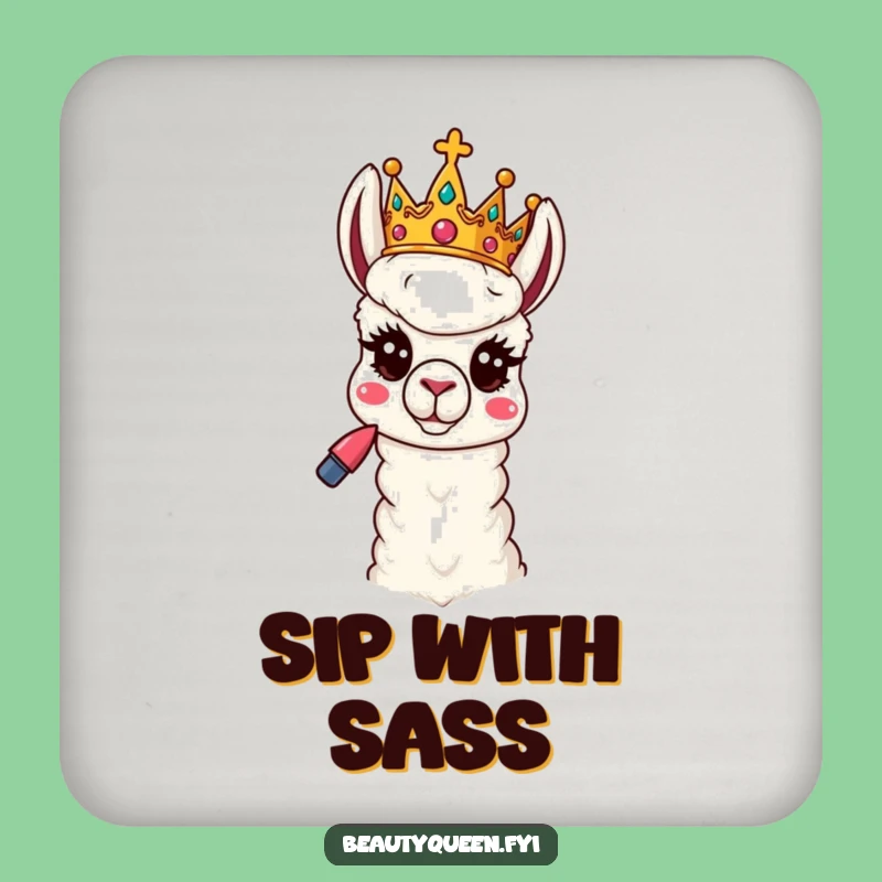 Funny Llama Drink Coaster: Sassy Royal Pose Table Decor Gift
