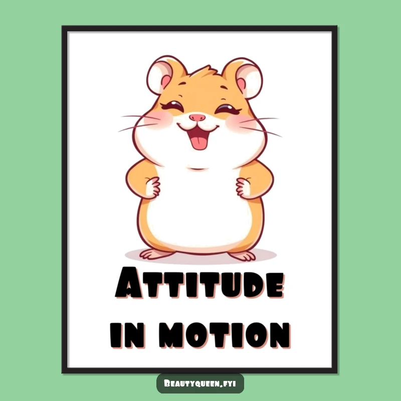 Funny Hamster Pose Poster: Giggling Paws Art Gift for Joyful Wall Decor