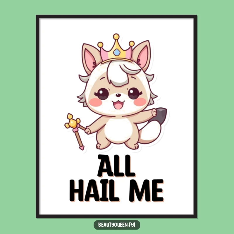 Funny Animal King Poster - Smiling Character Royal Wall Art