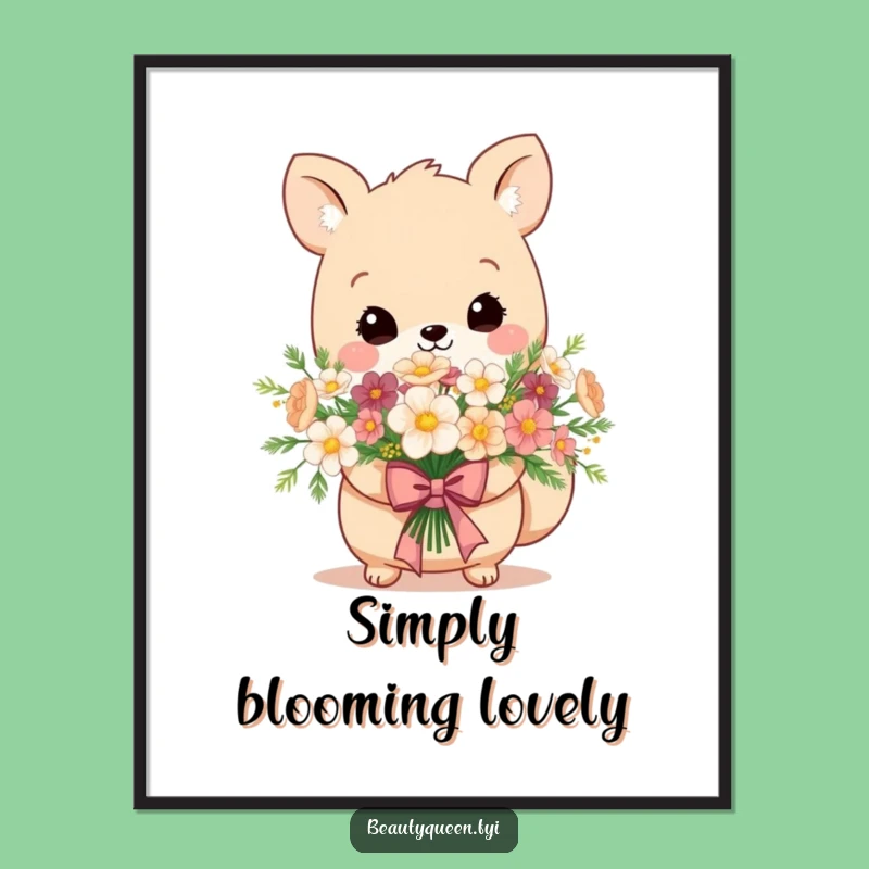 Funny Flower Animal Poster - Adorable Regal Wall Art