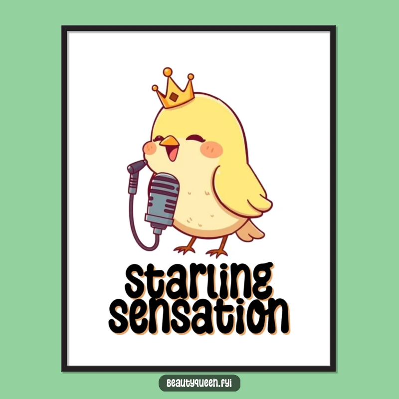 Funny Singing Bird Poster: Royal Performer Art, Hilarious Decor Gift!